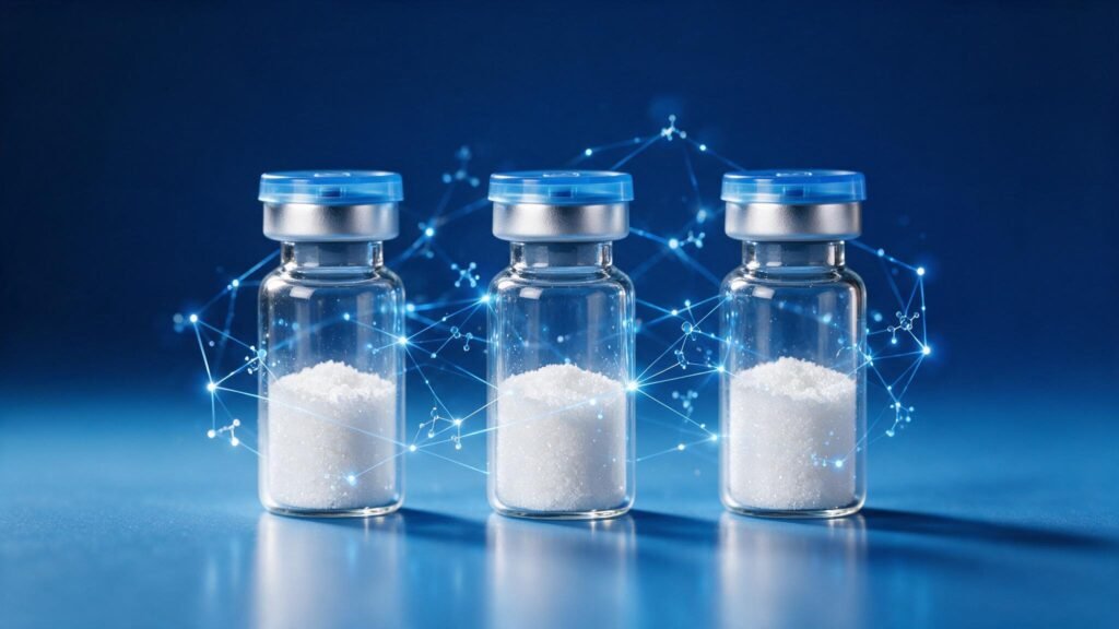 GLP-1 peptides in metabolic research: Semaglutide, Tirzepatide, Retatrutide — Amino Lab research article illustration