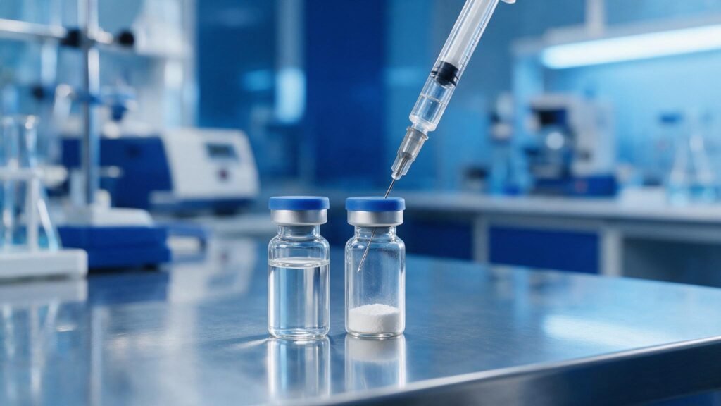 How research peptides are reconstituted and stored — Amino Lab research article illustration