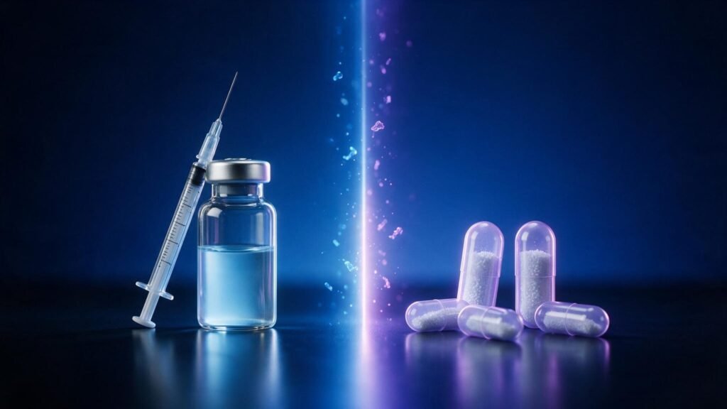 Injectable vs. Oral Peptides — Amino Lab research article illustration